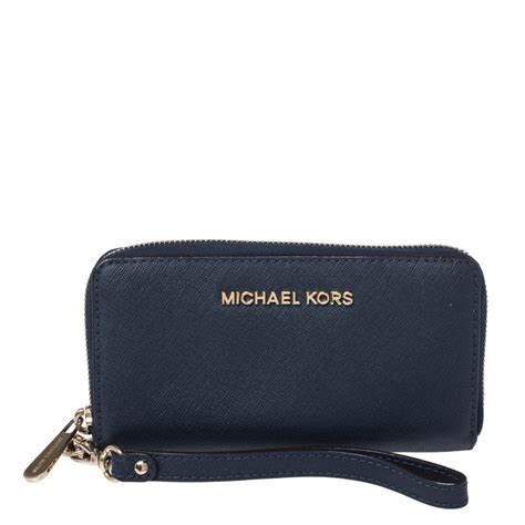 michael kors phone wallet blue|Michael Kors wristlet outlet.